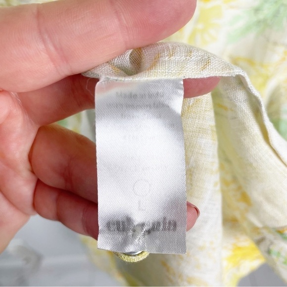 Cult Gaia Charlotte Cotton Linen Blend Dress in Lemonade Multi Large - Picture 9 of 9